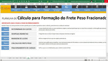 Load image into Gallery viewer, Planilha de Cálculo para Formação do Frete Peso Fracionado em Excel