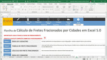 Load image into Gallery viewer, Planilha de Cálculo de Fretes Fracionados por Cidades em Excel 5.0