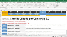Load image into Gallery viewer, Planilha de Cálculo de Fretes Cubados por Caminhão em Dashboard
