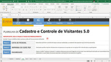 Load image into Gallery viewer, Planilha de Cadastro e Controle de Visitantes em Dashboard
